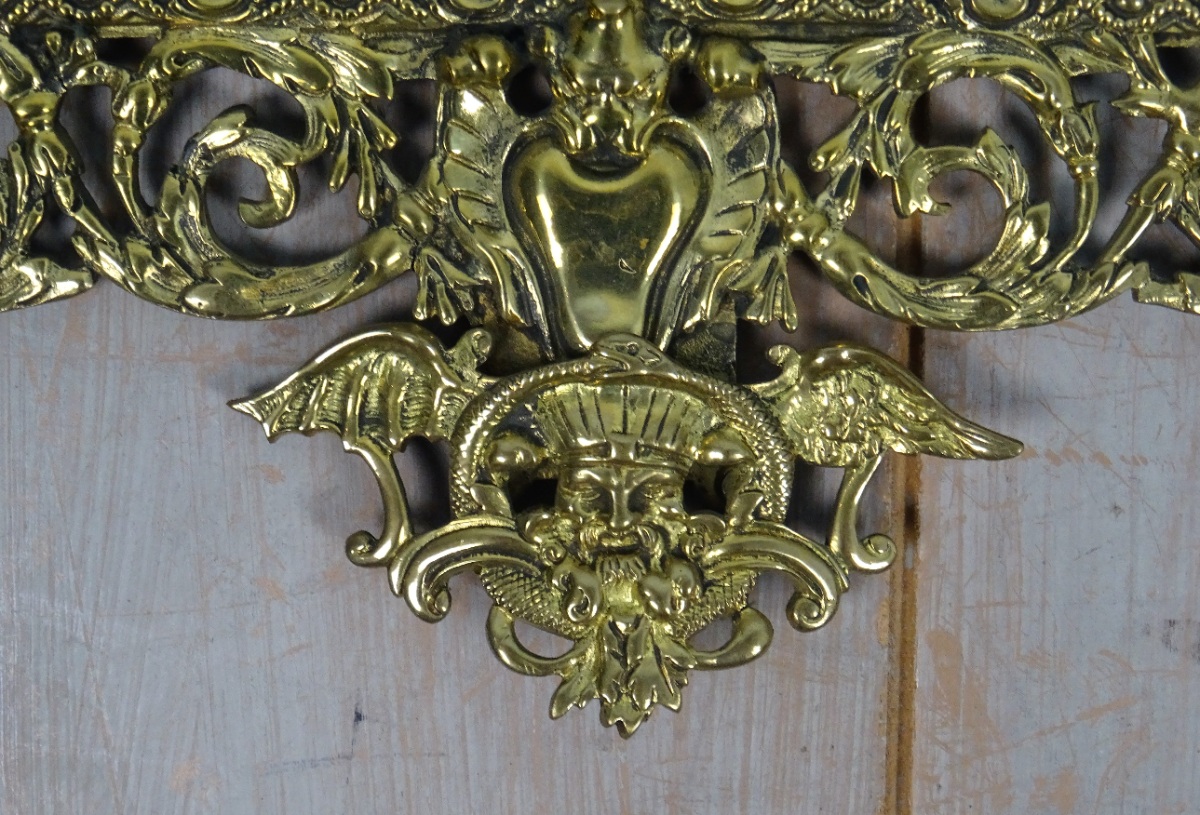 Pair of Victorian brass wall mirrors (10).JPG
